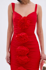 WILL YOU BE MY VALENTINE FLOWER MIDI DRESS