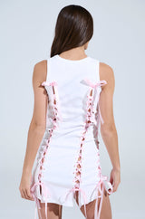 LULU TIE FRONT MINI DRESS