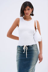 CHLOE OPEN BACK & SMOCKED BODY TOP