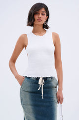 CHLOE OPEN BACK & SMOCKED BODY TOP