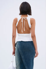 CHLOE OPEN BACK & SMOCKED BODY TOP