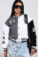 NOT YOUR BABE EMBROIDERED BOMBER