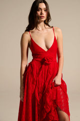 MISS AMERICANA RUFFLE DRESS AND NECKLACE SET