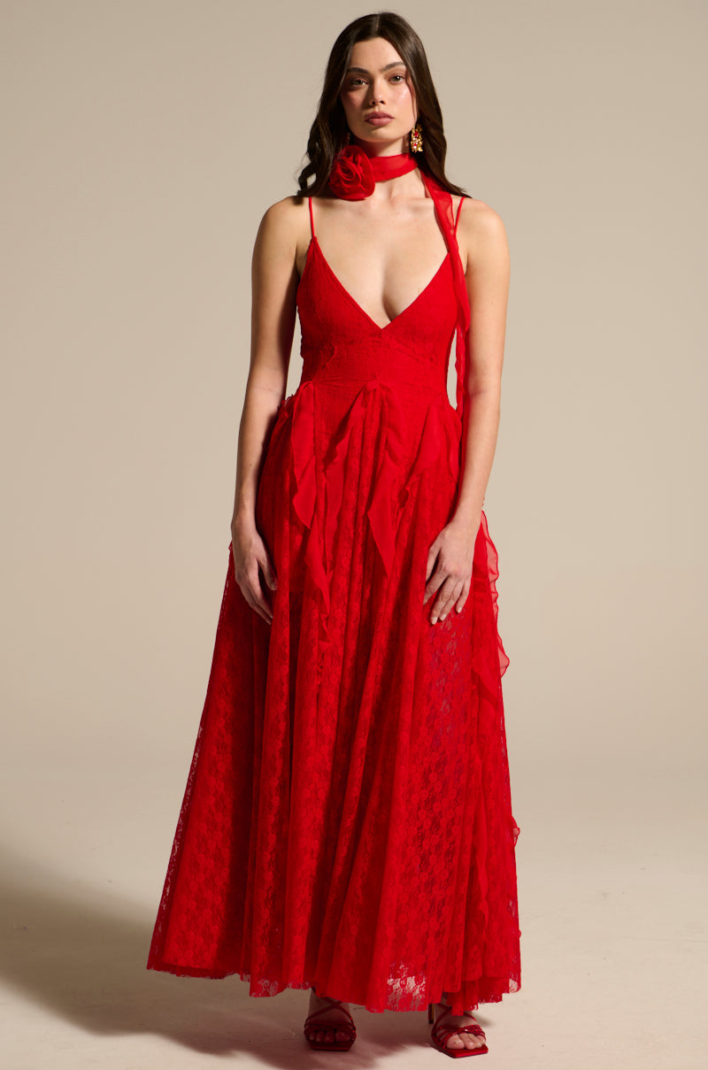 MISS AMERICANA RUFFLE DRESS AND NECKLACE SET