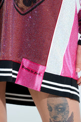 ONLY THE COOLEST RHINESTONE JERSEY DRESS