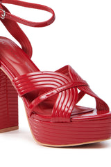AZALEA WANG RED STRAPPY PLATFORM SANDAL