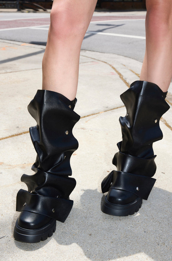 AZALEA WANG SYBEL BUTTON FLAT BOOTIE