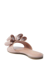 TIZZY NUDE BOW SLIP ON FLAT SANDAL