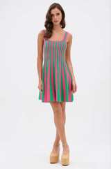 GIRLY POP STRIPE MINI DRESS