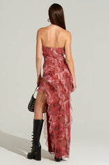 JUST A DREAM FLORAL MESH MAXI DRESS
