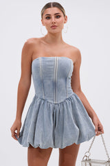 BELLA LOO MINI DRESS IN DENIM