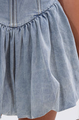 BELLA LOO MINI DRESS IN DENIM