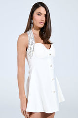 TOO HOT FOR YOU BANDAGE MINI DRESS IN WHITE