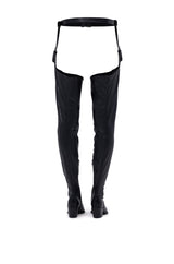 AZALEA WANG WESTLANN BLACK PU CHAP BOOT
