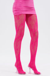 FUSCHIA ALL OVER LACE TIGHT