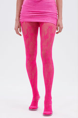 FUSCHIA ALL OVER LACE TIGHT