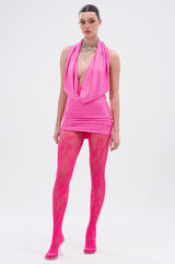 FUSCHIA ALL OVER LACE TIGHT