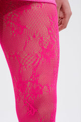 FUSCHIA ALL OVER LACE TIGHT