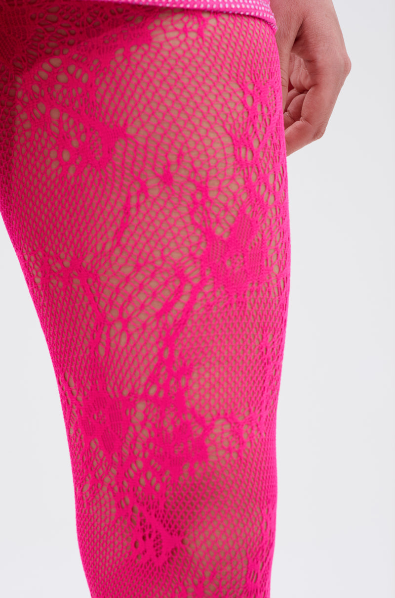 FUSCHIA ALL OVER LACE TIGHT