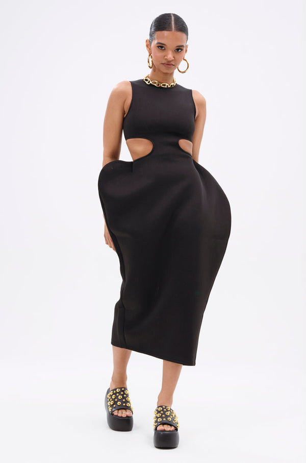 ONE OF ONE ABSTRACT MIDI DRESS