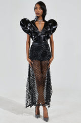 VERONICA DRAMATIC SHOULDER COLLARED BODYSUIT