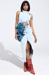 MORE IS BETTER DENIM BROOCH