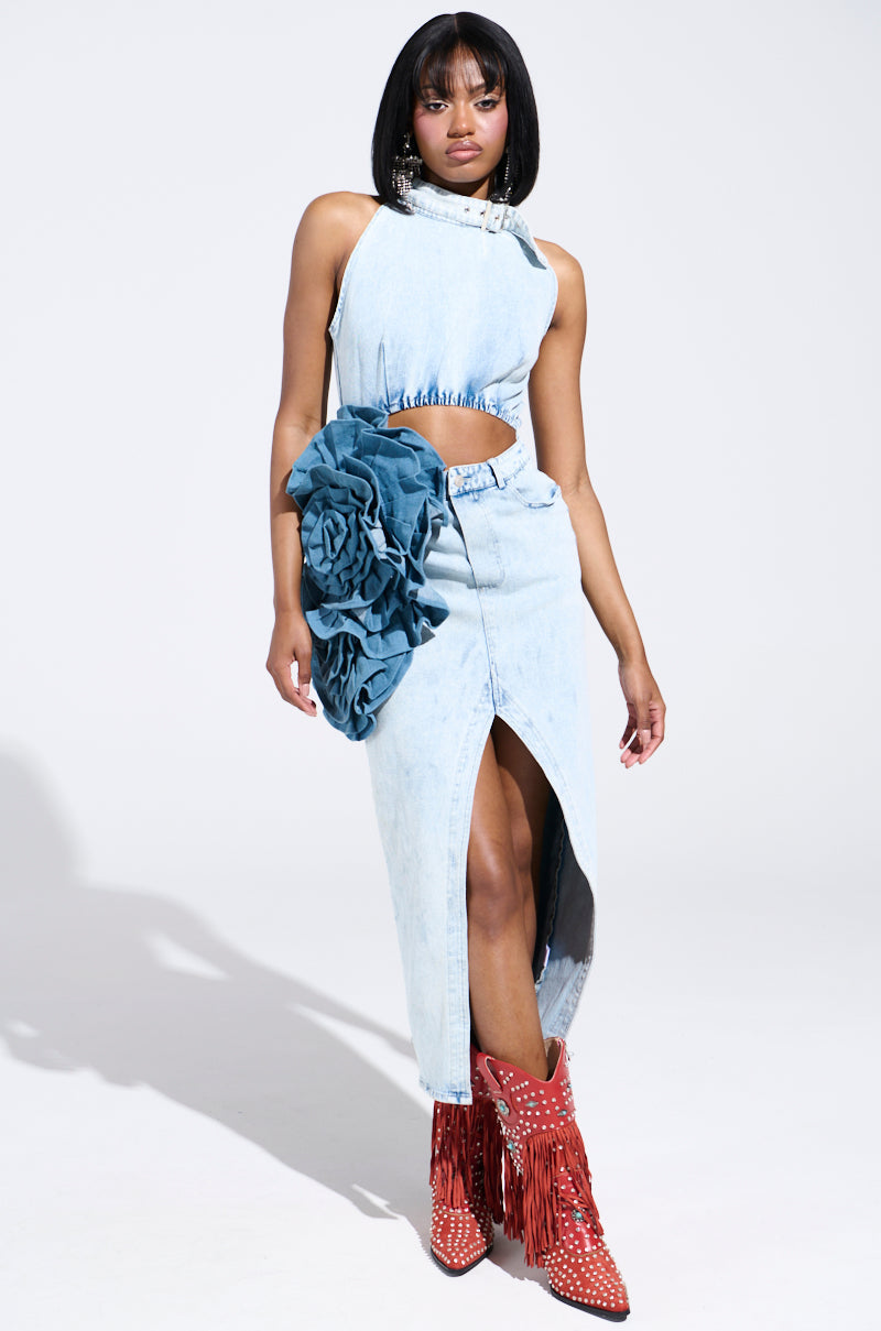 MORE IS BETTER DENIM BROOCH