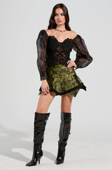 SPIRITED AWAY LONG SLEEVE BLOUSE IN BLACK