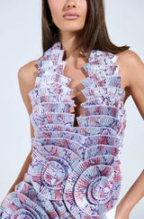 CATCH ME NEXT TIME BROCADE HALTER TOP