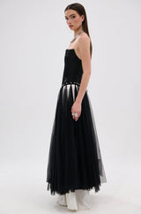 MARRIED TO THE GAME CORSET TOP IN BLACK