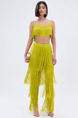 OH SO FRINGE TOP IN GREEN