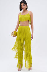 OH SO FRINGE TOP IN GREEN