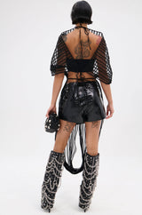 RIPPLING SHEER HALTER TOP