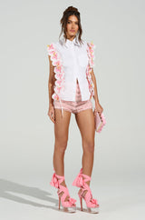 FLOWER POWER BUTTON DOWN TOP