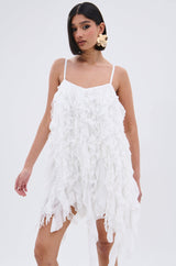 NEVER MET A GIRL LIKE ME RUFFLE MINI DRESS