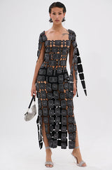 ONLY ONE OF ME RHINESTONE MIDI DRESS