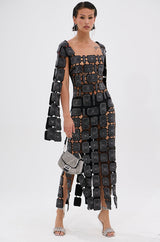 ONLY ONE OF ME RHINESTONE MIDI DRESS