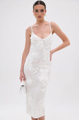 IRIS FLORAL MIDI DRESS