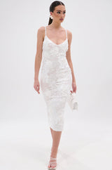 IRIS FLORAL MIDI DRESS