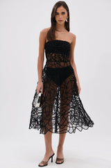 MAYRA ABSTRACT MIDI DRESS