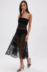 MAYRA ABSTRACT MIDI DRESS