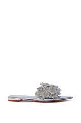 AZALEA WANG YUNA RHINESTONE FLOWER EMBELLISHED SANDAL