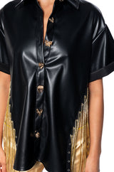 ABOVE AVERAGE CHAIN DETAIL BUTTON DOWN TOP