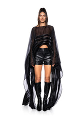 ABSOLUTELY UNIQUE LONG SLEEVE BLACK BLOUSE