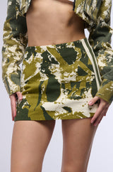 ABSTRACT CAMO MINI SKIRT