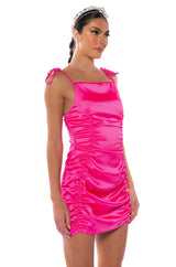 ADA RUCHED SLEEVELESS MINI DRESS