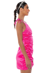 ADA RUCHED SLEEVELESS MINI DRESS