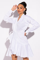 ADDICTED TO YOU WRAP FRONT MINI DRESS