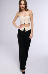 ADELE BUTTON DETAIL HALTER NECK BRALETTE