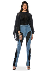 ADORE BELL SLEEVE MESH TOP